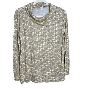 kate quinn womens Top Fruit Citrus Blouse Bamboo Lagenlook Artsy Mock Neck Boho